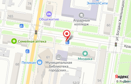 Магазин хлебобулочных и кондитерских изделий АмГУ на Красноармейской улице на карте