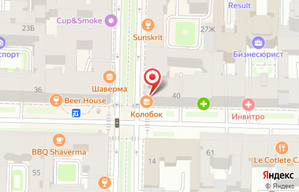 Бистро Колобок на улице Чайковского на карте