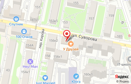 Киоск по продаже овощей и фруктов на улице Суворова на карте