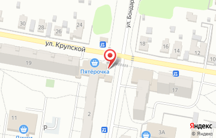 Киоск фастфудной продукции на улице Крупской на карте
