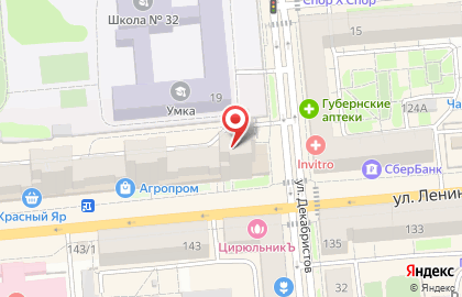 Магазин овощей и фруктов в Железнодорожном районе на карте