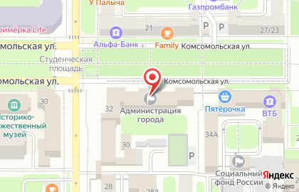 Банкомат СберБанк на Комсомольской улице, 32 в Новомосковске на карте