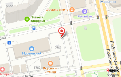 Магазин тканей Мадам в ТЦ Марьинский на карте