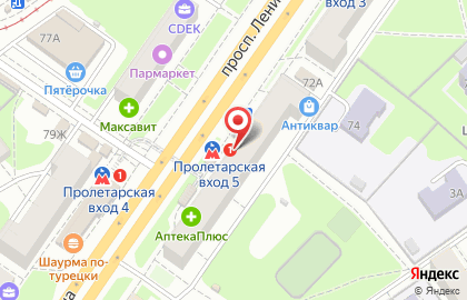 Шпиль на проспекте Ленина на карте