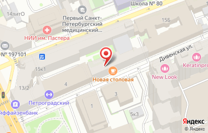 Новая Столовая в Петроградском районе на карте