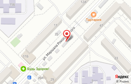 Бар Ника на улице Маршала Рокоссовского на карте