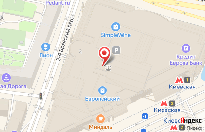 Ресторан LikeX на площади Киевского Вокзала на карте