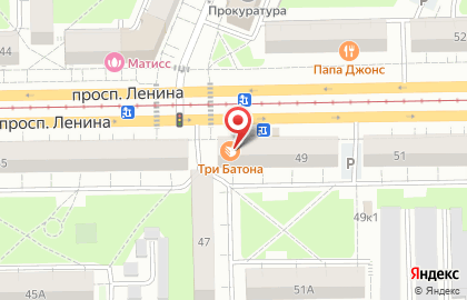 Пекарня Три батона в Кемерово на карте