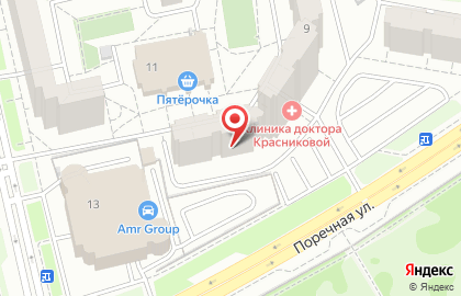 Клиника доктора Красниковой на Поречной улице на карте