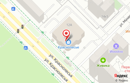 Центр розничной торговли Cent на улице Краснолесья на карте