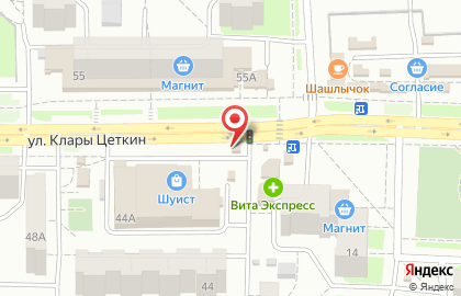 Кафе и киоск Шоколад.ru на улице Клары Цеткин на карте