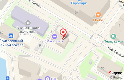 Автошкола Флагман на набережной Северной Двины на карте