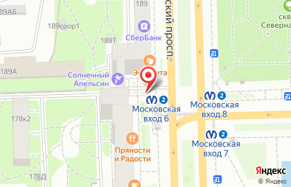 Магазин цветов Всецветы.ru на Московском проспекте на карте