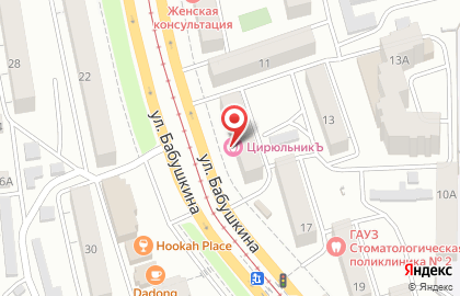 Салон красоты ЦирюльникЪ на улице Бабушкина на карте