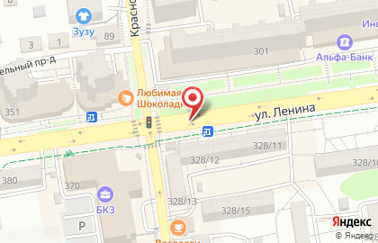 Иней на улице Ленина на карте