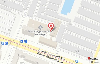 Самарский металлургический колледж на Алма-Атинской улице на карте