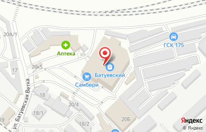 Сеть гипермаркетов Самбери в Железнодорожном районе на карте