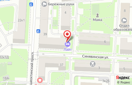 Мини-отель Лайт на Большеохтинском проспекте на карте