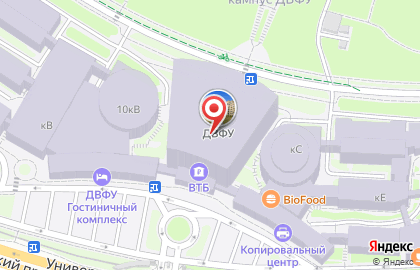 ДВФУ, Дальневосточный федеральный университет на карте