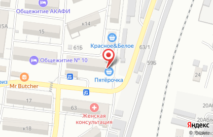 Супермаркет Пятёрочка на улице Татищева на карте
