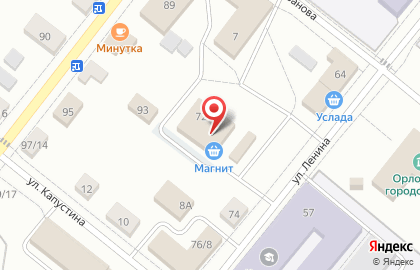 Супермаркет Магнит на улице Ленина на карте