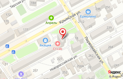 Медицинская лаборатория CL LAB на Крымской улице в Анапе на карте