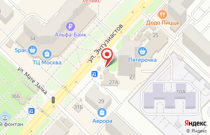 Магазин РыбаПлюс на улице Энтузиастов на карте