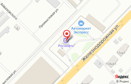 Автомойка Роснефть на Железнодорожной улице на карте