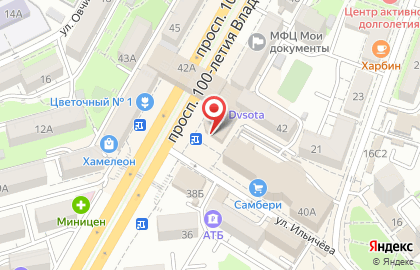 Магазин эротических товаров Гармония на проспекте 100-летия Владивостока на карте