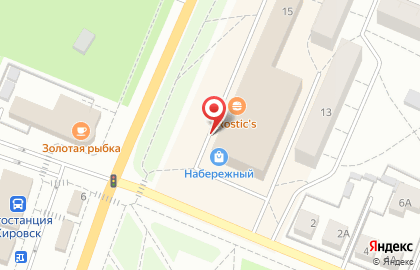 Книжно-канцелярский магазин Буквоед на Набережной улице на карте