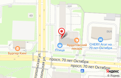 Птица на Севастопольской улице на карте