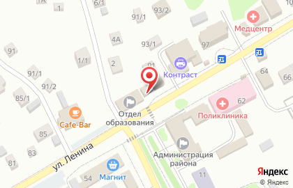 Продовольственный магазин на улице Ленина на карте