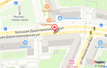 Киоск по продаже мороженого, район Дорогомилово на Киевской на карте