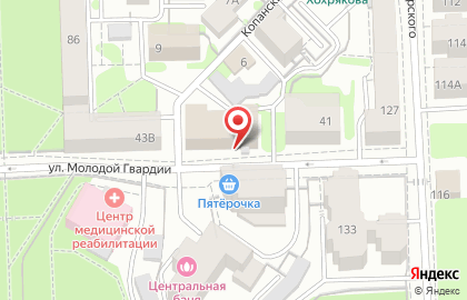 Торгово-сервисная компания ЕВРООКНА на улице Молодой Гвардии на карте