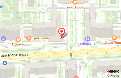 Банкомат СберБанк на улице Дмитрия Мартынова, 22 на карте