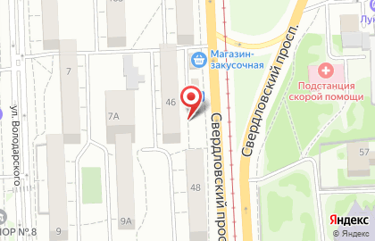 Продуктовый магазин Лакомка на Свердловском тракте на карте