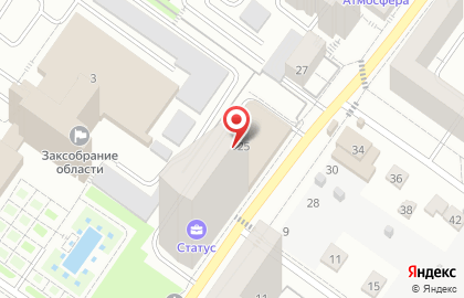 Строящийся жилой комплекс Статус в Октябрьском районе на карте