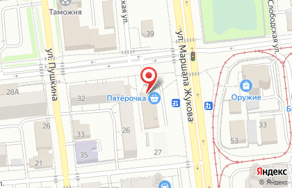 Гипермаркет Пятёрочка в Центральном районе на карте