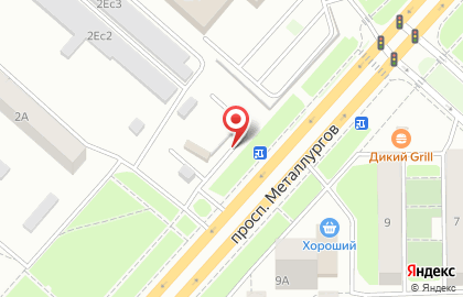 Продуктовый магазин на проспекте Металлургов на карте
