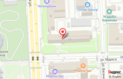 Банкомат АКБ ЧЕЛИНДБАНК на улице Карла Маркса на карте