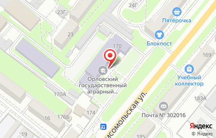 Орловский ГАУ Многопрофильный колледж в Заводском районе на карте