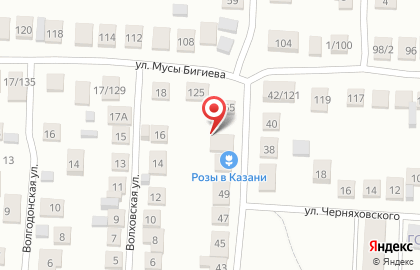 Служба доставки цветов Розы В Казани на улице Дубинина на карте