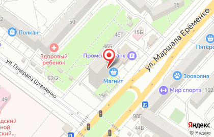 Банк Возрождение в Краснооктябрьском районе на карте