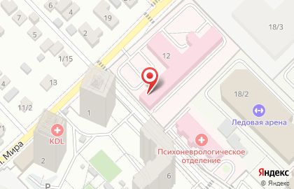 Раменская инфекционная больница на улице Мира на карте