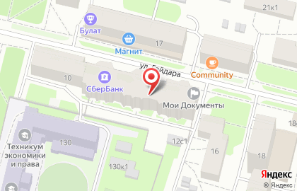 Многофункциональный центр на улице Гайдара на карте