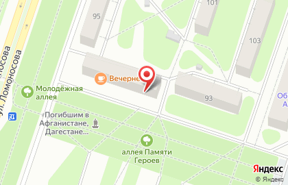 Мини-маркет Оливье на улице Ломоносова на карте