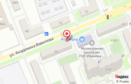 Аптека Софья на улице Академика Вавилова на карте