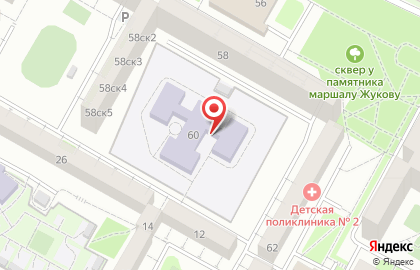 Детский сад № 28 на проспекте Маршала Жукова на карте