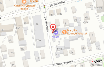 Гостиница Vesta на улице Чкалова на карте