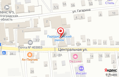 Магазин косметики и бытовой химии Радушный на Центральной улице на карте